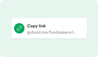 image shows features on gofundme for sharing your fundraiser link