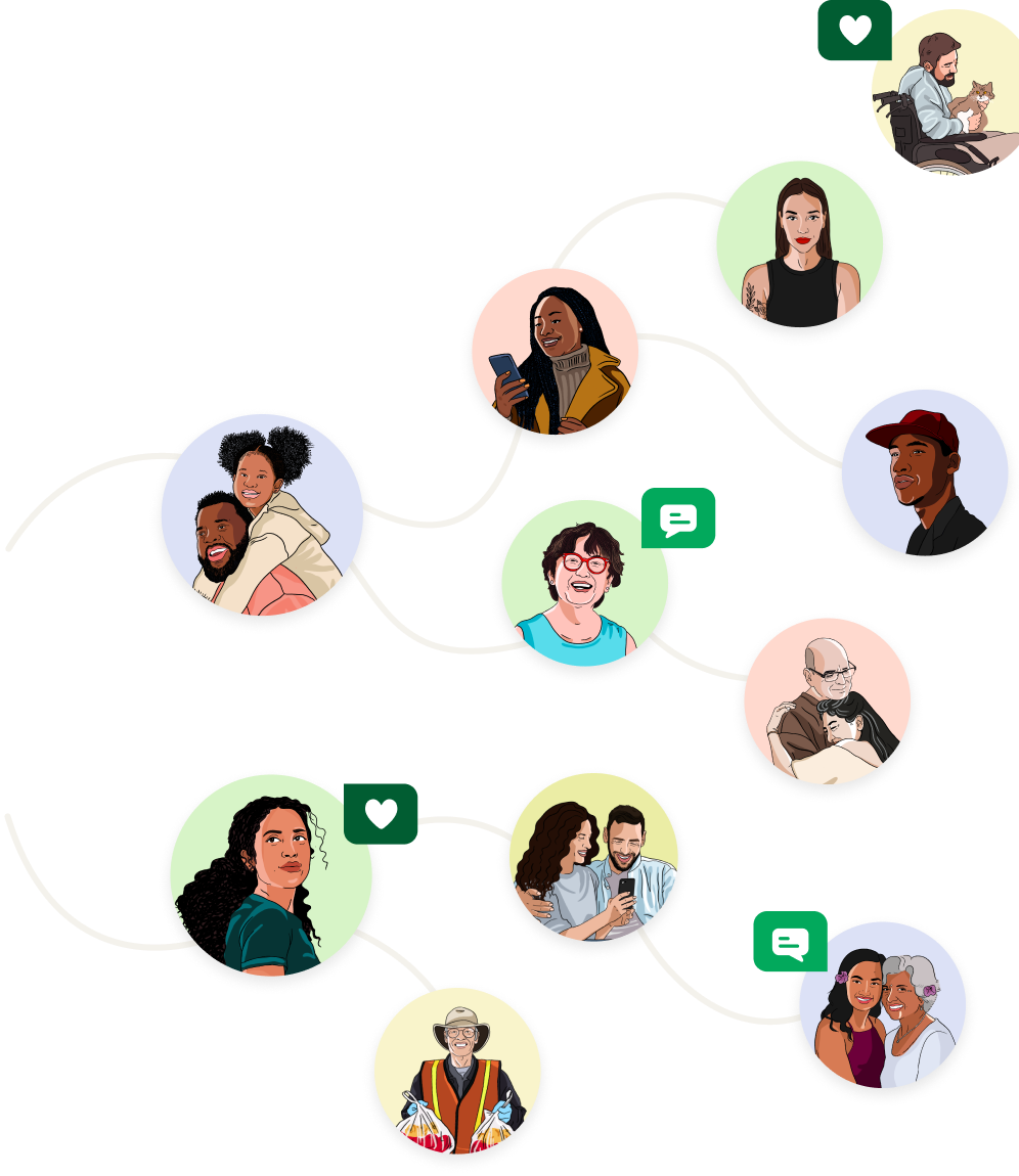 Illustration of a network of diverse individuals